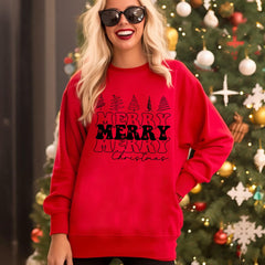 Sandjest Merry Christmas Crewneck Sweatshirt Xmas Gift for Friend Women Men Boy Girl