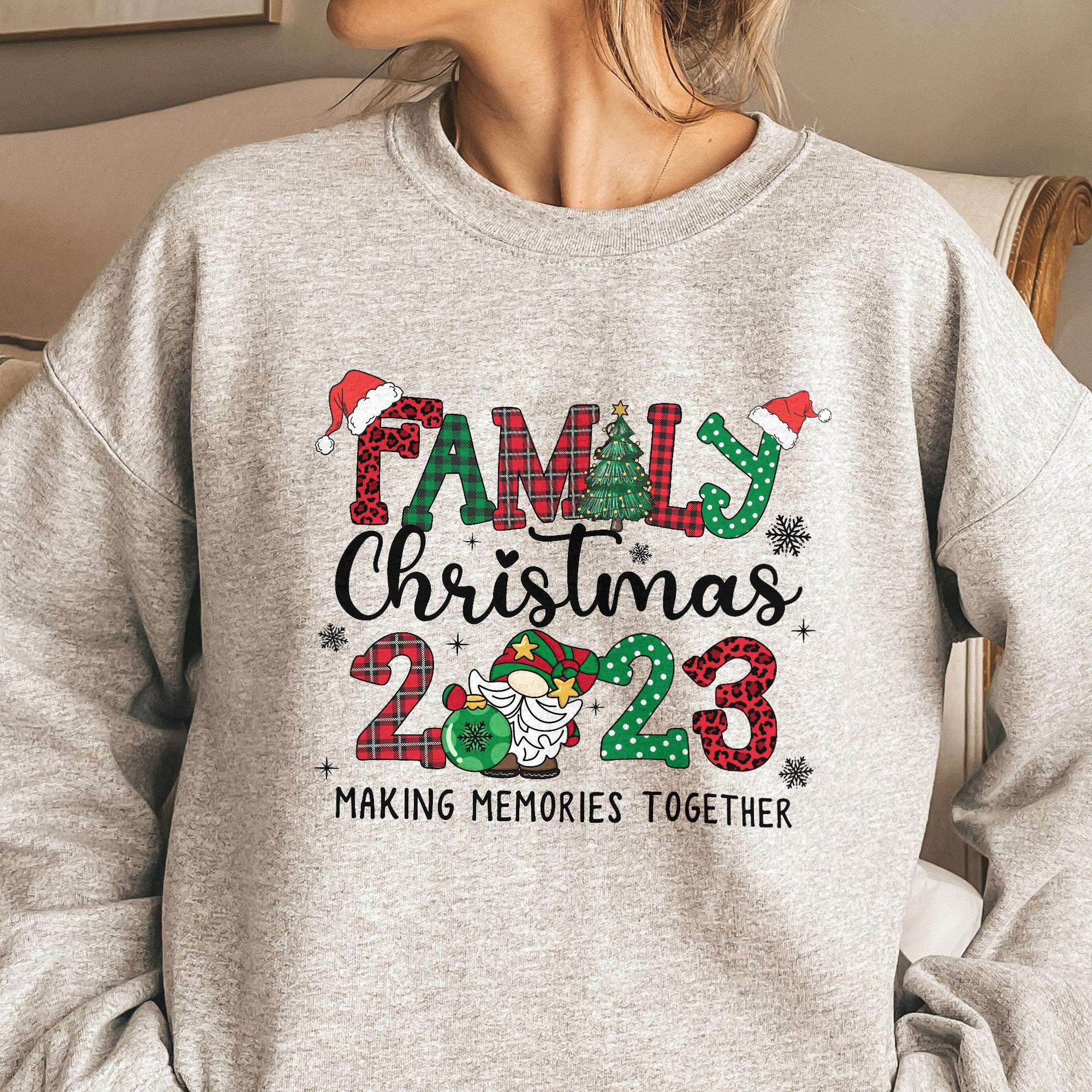 Sandjest Family Crewneck Sweatshirt 2023 Tee Christmas Shirt for Family Wife Husband Boy Girl Xmas Gift