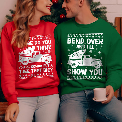 Sandjest Christmas Funny Sweatshirt Gifts for Couple Husband Wife Girlfriend Boyfriend