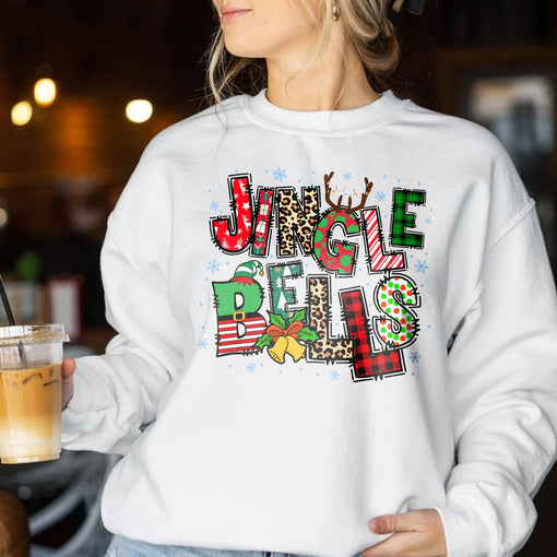 Sandjest Jingle Bell Crewneck Sweatshirt Christmas Gift for Women Girl Friends