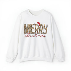 Sandjest Merry Christmas Crewneck Sweatshirt Leopard Style Christmas Family Shirt Holiday Gift for Women Girl