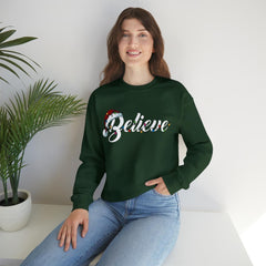 Sandjest Christmas Crewneck Sweatshirt Believe Gift for Girl Friends Women Family Cute Christmas Birthday Gift