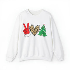 Sandjest Peace Love Christmas Crewneck Sweatshirt Funny Gift for Women Friend Girl Xmas Gifts