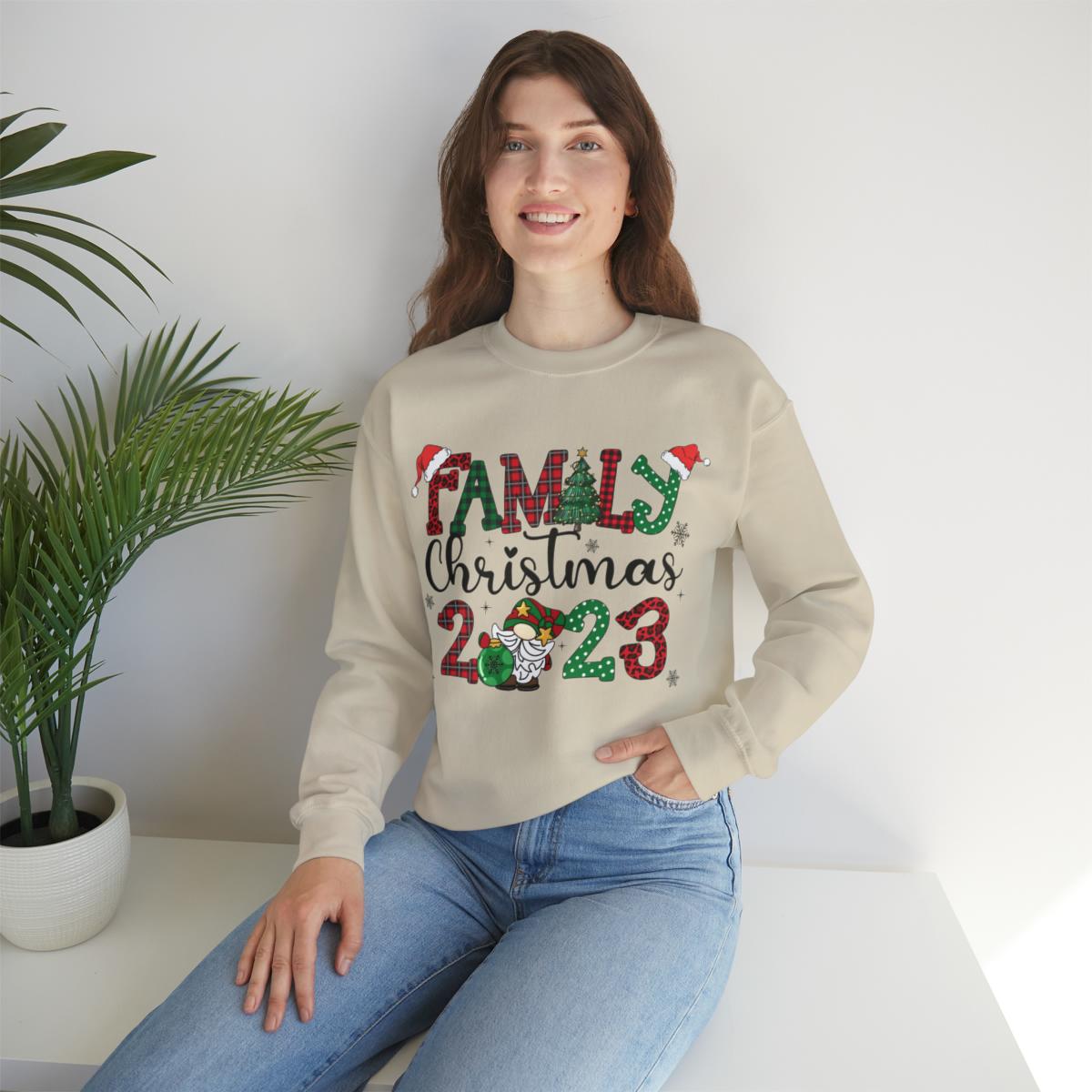 Sandjest Family Crewneck Sweatshirt 2023 Tee Christmas Shirt for Family Wife Husband Boy Girl Xmas Gift