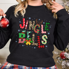 Sandjest Jingle Bell Crewneck Sweatshirt Christmas Gift for Women Girl Friends