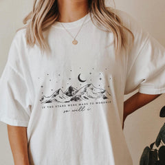 Sandjest Christian T-Shirt If the Stars Were Made to Worship So Will I Gift for Jesus Lover Bible Lovers