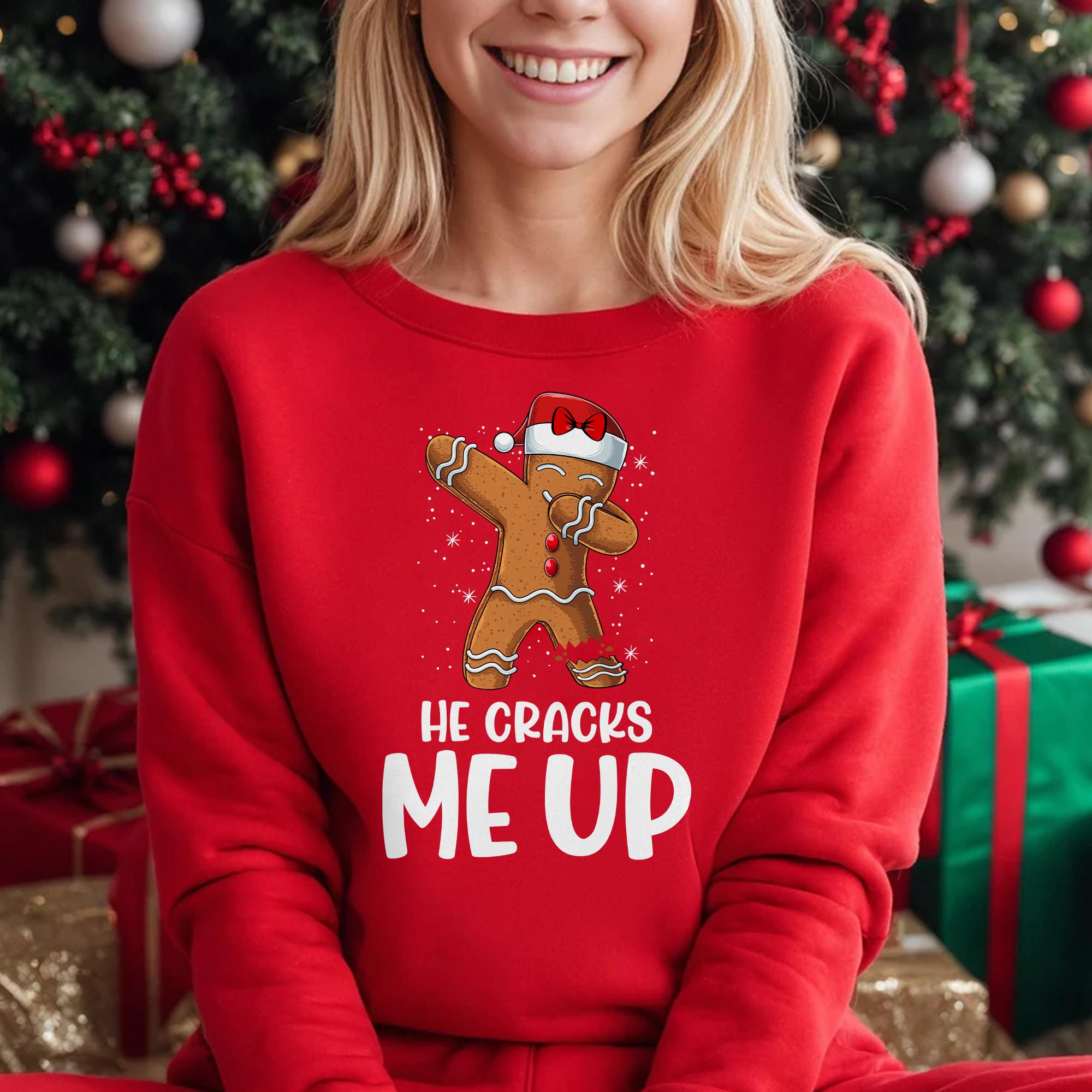Sandjest Christmas Couple Sweatshirt Gingerbread Couple Gifts for Husband Wife Girlfriend Boyfriend