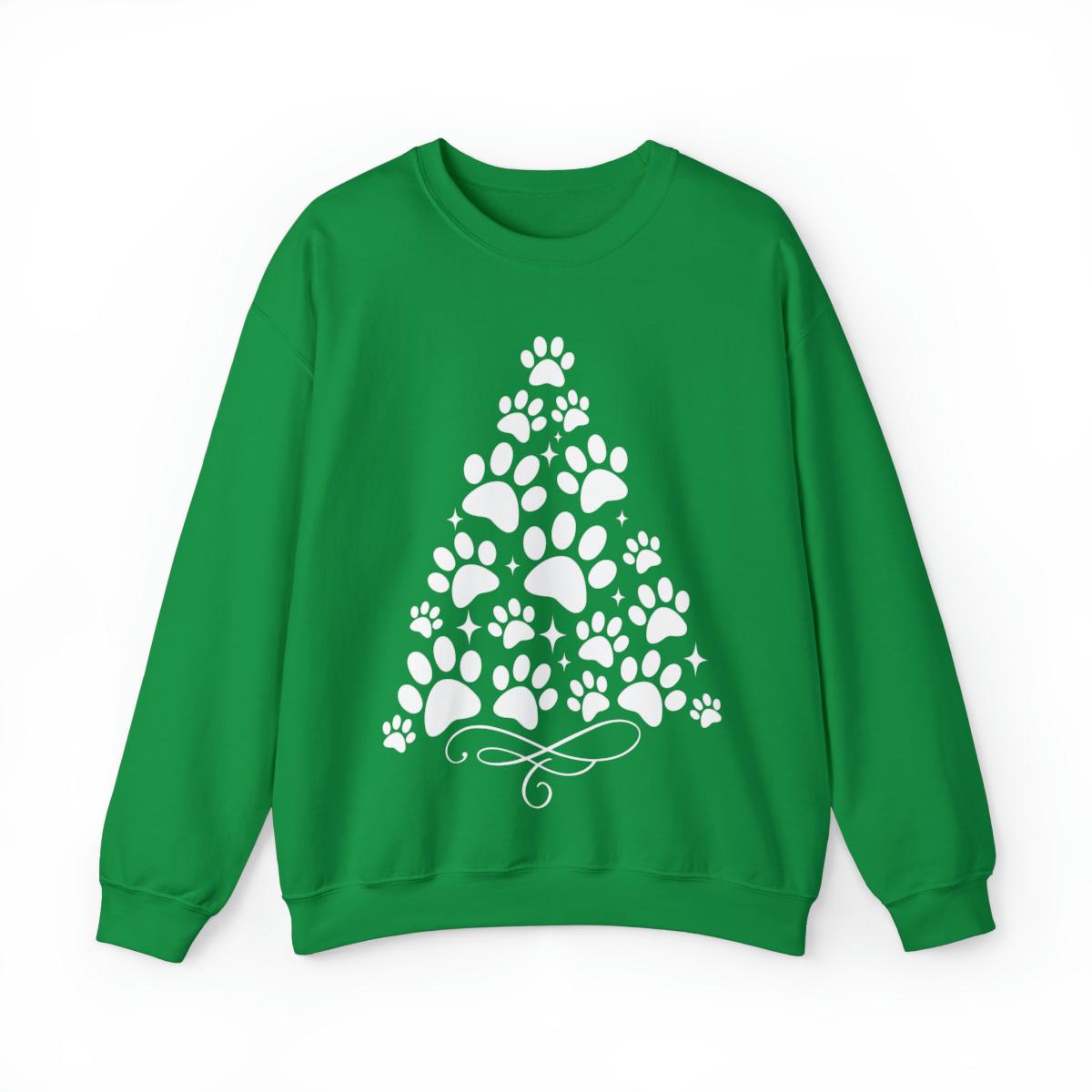 Sandjest Merry Christmas Paw Crewneck Sweatshirt Gift for Pet Lover Dog Mom