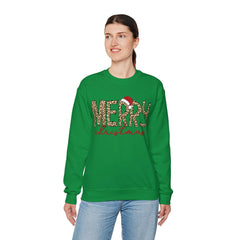 Sandjest Merry Christmas Crewneck Sweatshirt Leopard Style Christmas Family Shirt Holiday Gift for Women Girl