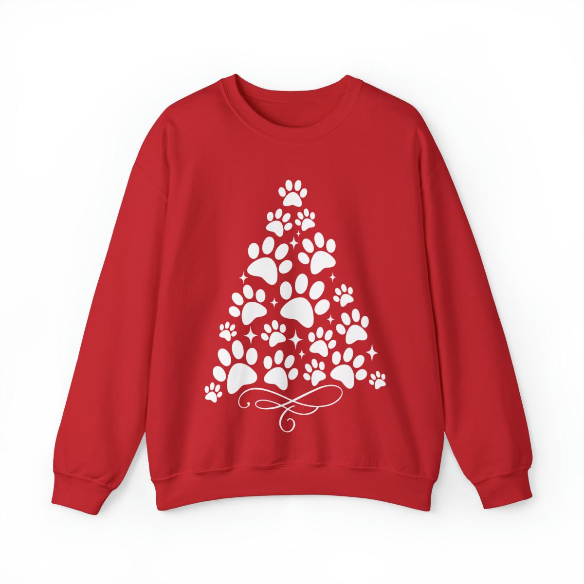 Sandjest Merry Christmas Paw Crewneck Sweatshirt Gift for Pet Lover Dog Mom