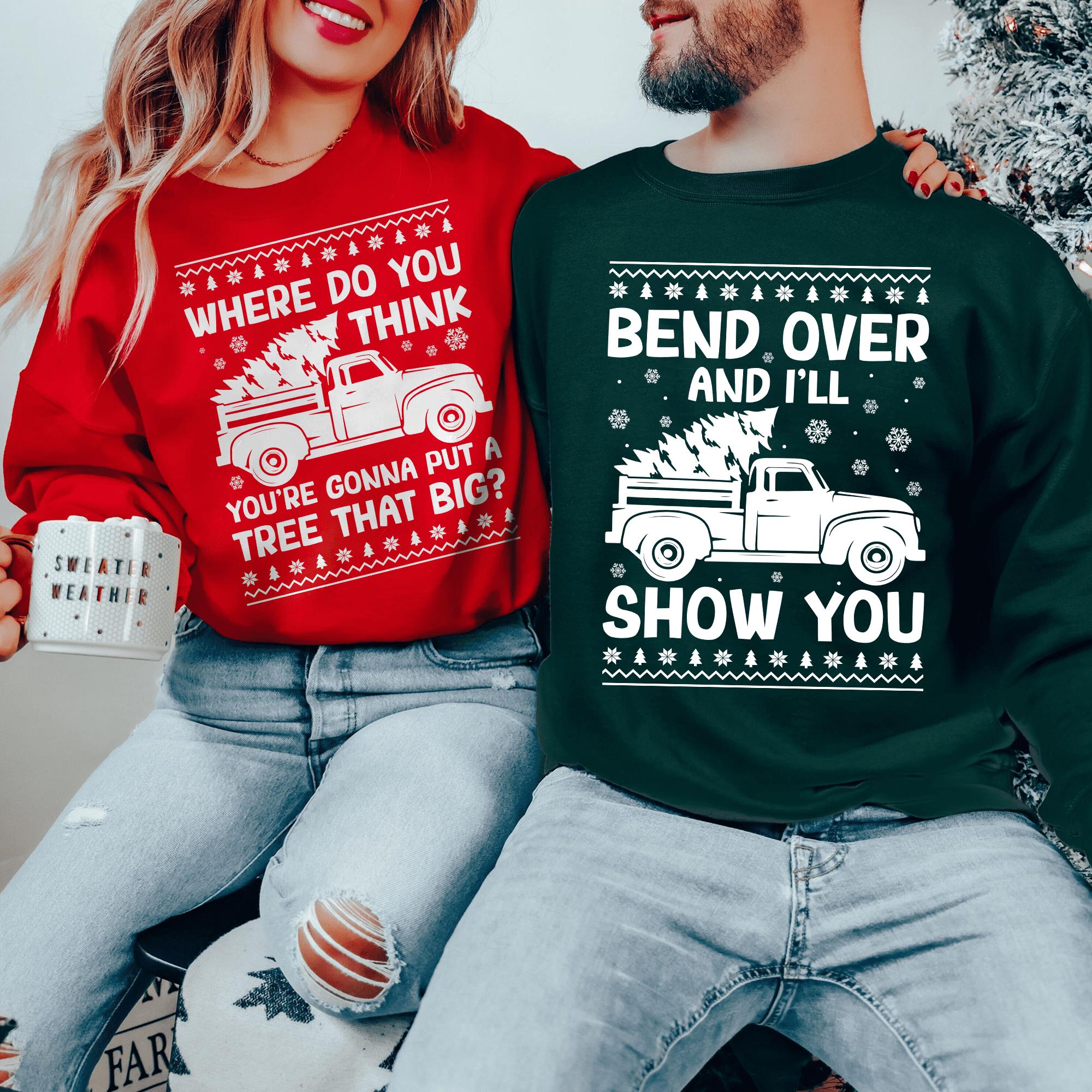 Sandjest Christmas Funny Sweatshirt Gifts for Couple Husband Wife Girlfriend Boyfriend