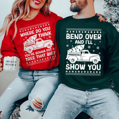 Sandjest Christmas Funny Sweatshirt Gifts for Couple Husband Wife Girlfriend Boyfriend