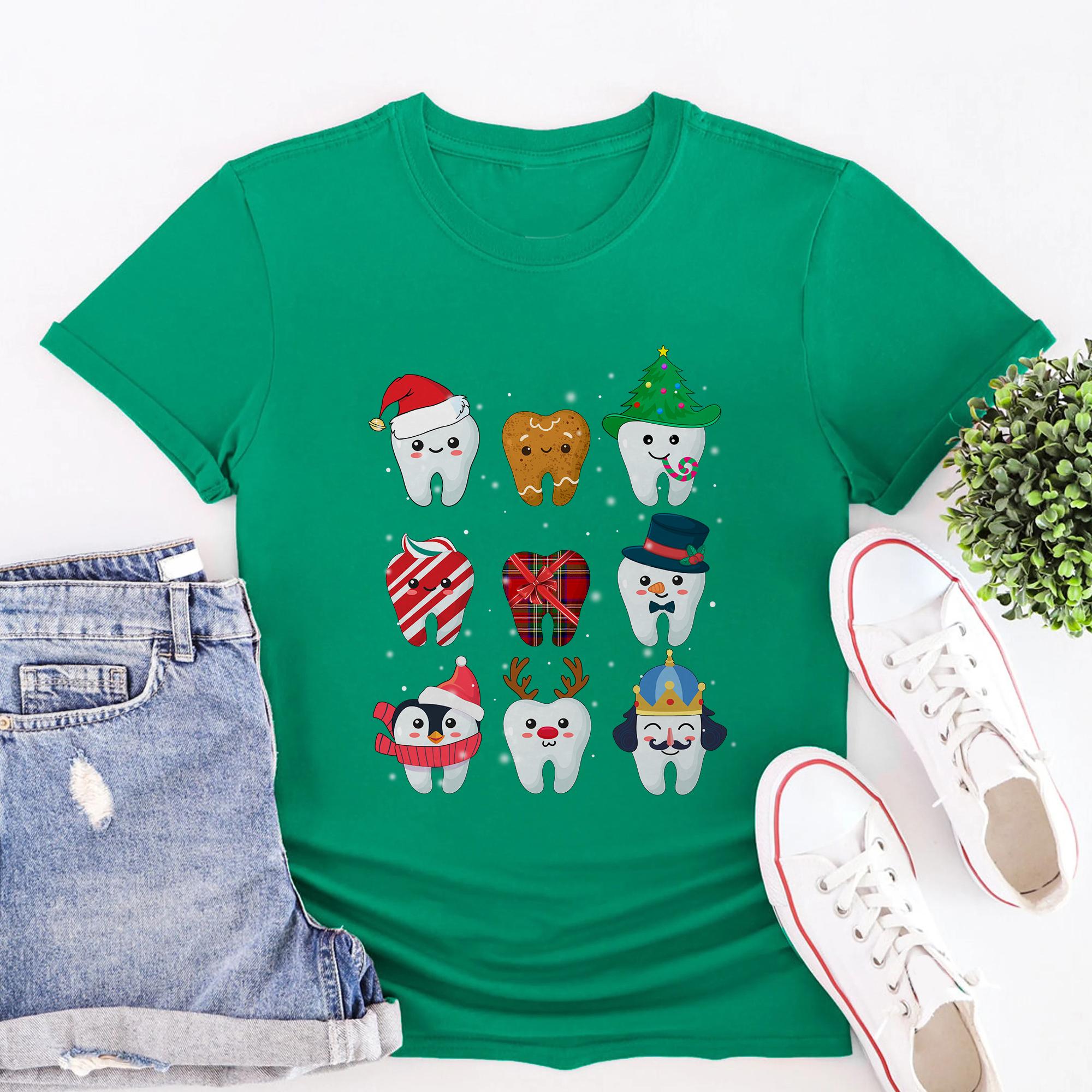 Sandjest Christmas Teeth Tshirt, Dentist Christmas Shirt, Dental Christmas Gift, Dental Office Christmas Tee