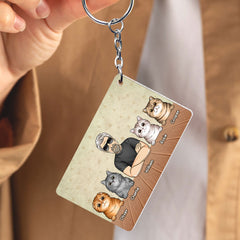 Never Underestimate An Old Man With His Cats Personalized Keychain