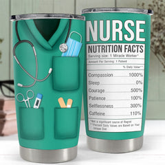 Nurse Nutritional Facts Tumblers Gifts For Nurse On Birthday