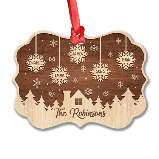 Personalized Aluminum Family Ornament Snowflake