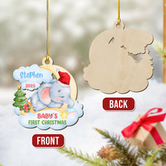Personalized Baby 1St Christmas Wood Ornament Made With Love