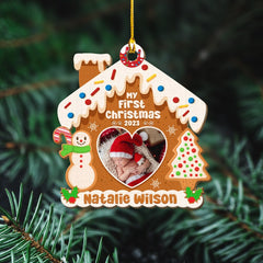 Personalized Baby 1St Christmas Wood Ornament My First Christmas