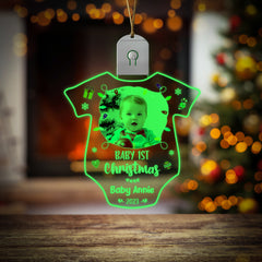 Personalized Baby First Led Acrylic Ornament Baby 1St Christmas