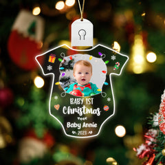Personalized Baby First Led Acrylic Ornament Baby 1St Christmas
