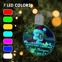 Personalized Baby First Led Acrylic Ornament First Christmas