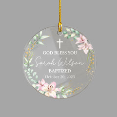 Personalized Baptism Acrylic Ornament God Bless You