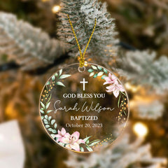 Personalized Baptism Acrylic Ornament God Bless You