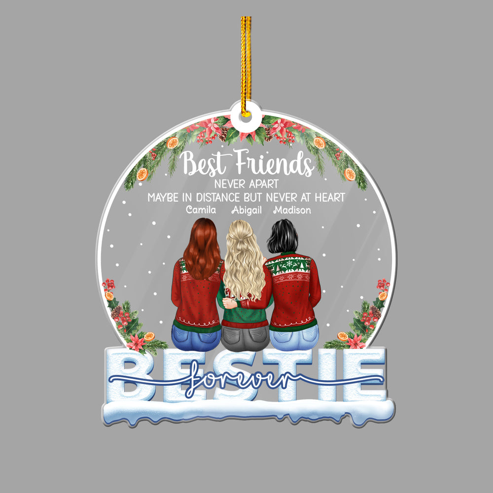 Personalized Best Friend Acrylic Ornament Never Apart