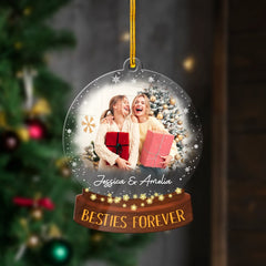 Personalized Best Friends Acrylic Ornament With Christmas Decorations