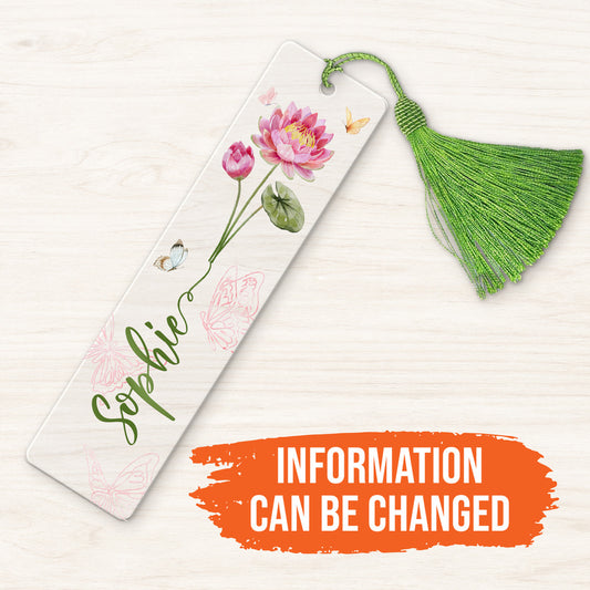 Personalized Birthday Acrylic Bookmark Flower Art