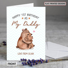 Personalized Birthday Greeting Card First Birthday Papa Bear