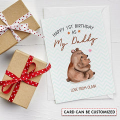 Personalized Birthday Greeting Card First Birthday Papa Bear