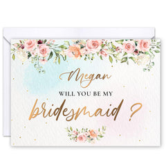 Personalized Bridesmaid Proposal Greeting Card Maid of Honor