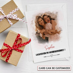 Personalized Bridesmaid Proposal Greeting Card With Custom Photo