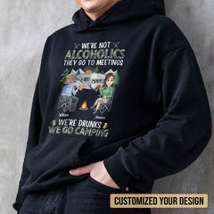 Personalized Camping Hoodie For Best Friends We Are Not Alcoholics