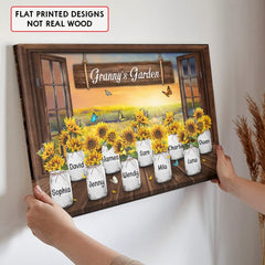 Personalized Canvas For Grandparents Granny Garden Decor