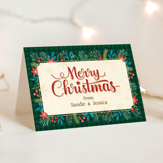 Personalized Christmas Greeting Card Custom Name