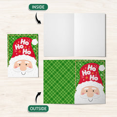 Personalized Christmas Greeting Card Decorated With Santa Claus