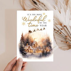 Personalized Christmas Greeting Card It's The Most Wonderful Time