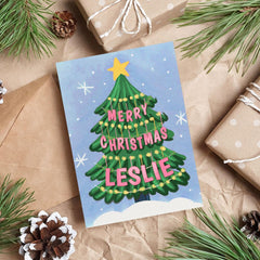 Personalized Christmas Greeting Card Whishing You A Merry Christmas