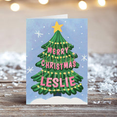 Personalized Christmas Greeting Card Whishing You A Merry Christmas