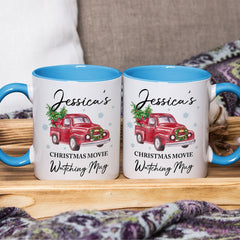 Personalized Christmas Movie Mug With Red Car Motif