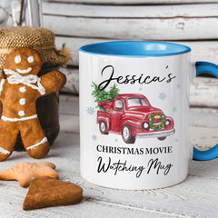 Personalized Christmas Movie Mug With Red Car Motif