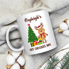 Personalized Christmas Mug Decorated With Reindeer