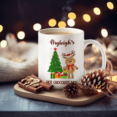 Personalized Christmas Mug Decorated With Reindeer