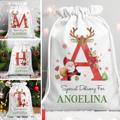 Personalized Christmas Sack Special Custom Initial