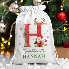 Personalized Christmas Sack Special Custom Initial