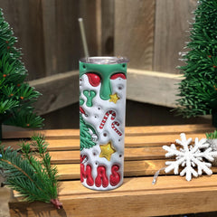 Personalized Christmas Skinny Tumbler Hot Cocoa Is Having Fun Together