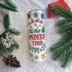 Personalized Christmas Skinny Tumbler Wonderful Time