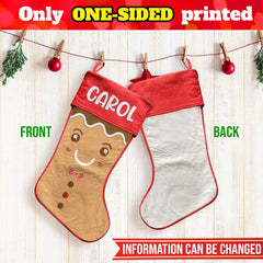 Personalized Christmas Stocking Custom Gingerbread Cookie Xmas